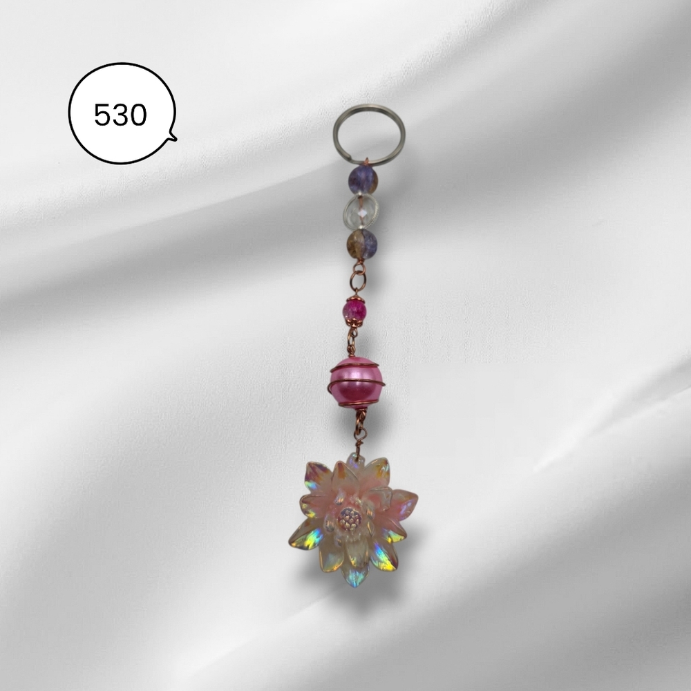 Elegant Pink and Purple Keychain